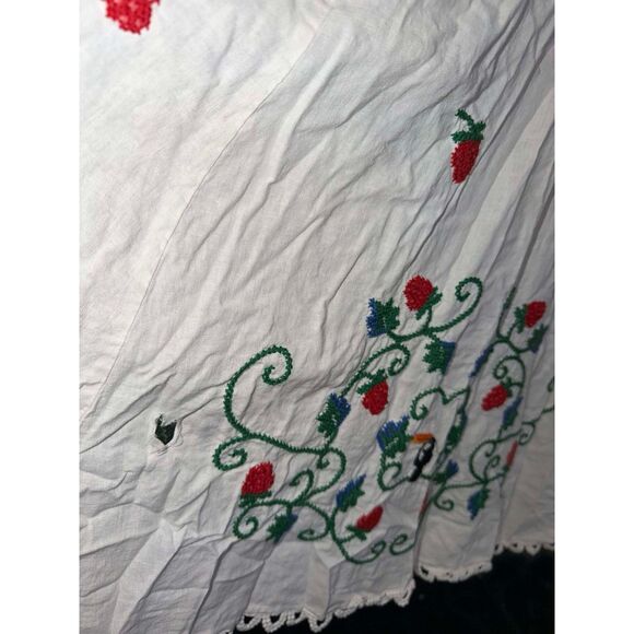 Farm Rio Cross Stitch Toucan Raspberries Fruit Embroidered Dress - Picture 9 of 10